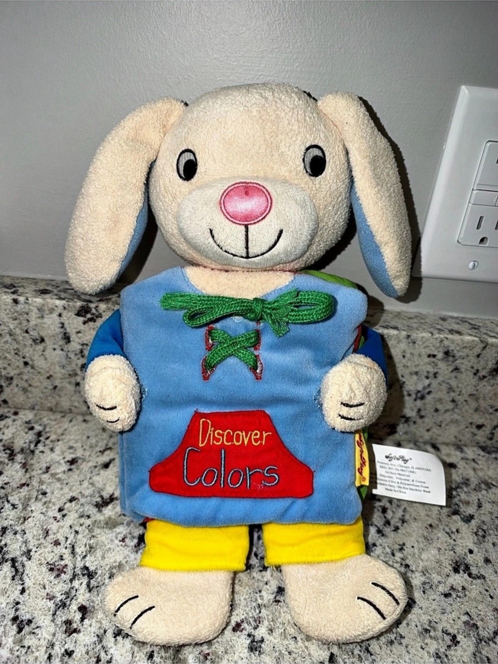 Softplay Discover Colors Bunny Plush Toy with Fabric Book